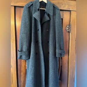 Wool double-breasted trench coat
